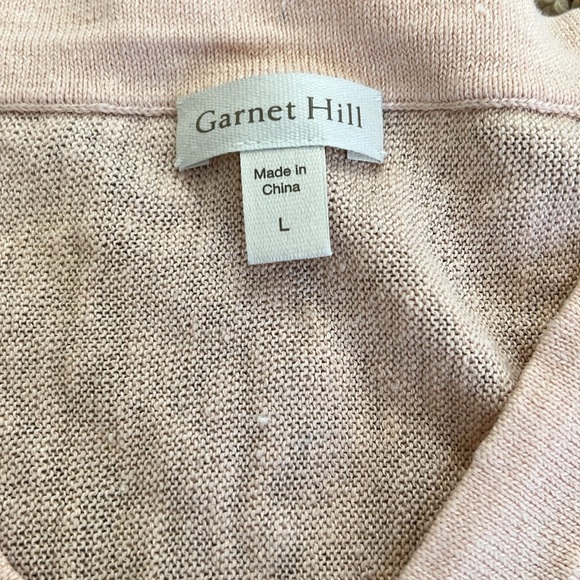 Garnet Hill large light blush loose fit linen sweater/top. - Picture 4 of 8